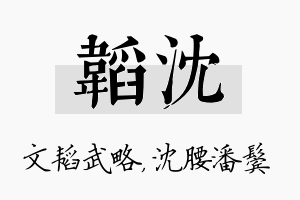 韬沈名字的寓意及含义