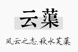 云蕖名字的寓意及含义