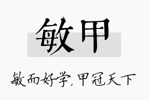 敏甲名字的寓意及含义