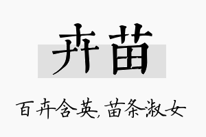 卉苗名字的寓意及含义