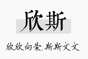 欣斯名字的寓意及含义