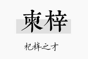 柬梓名字的寓意及含义