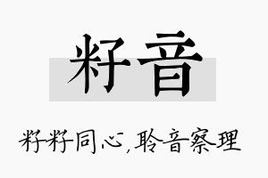 籽音名字的寓意及含义