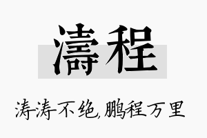 涛程名字的寓意及含义