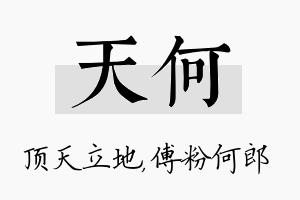 天何名字的寓意及含义