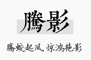 腾影名字的寓意及含义