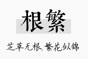 根繁名字的寓意及含义