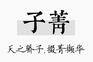 子菁名字的寓意及含义