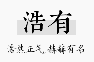 浩有名字的寓意及含义