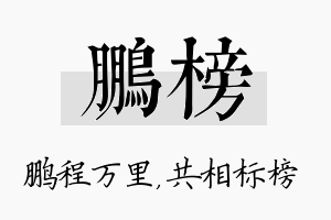 鹏榜名字的寓意及含义