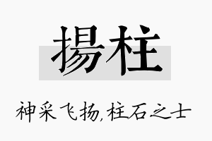 扬柱名字的寓意及含义