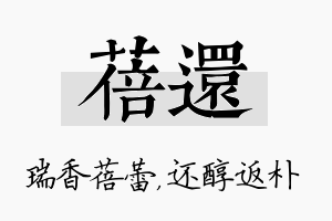 蓓还名字的寓意及含义