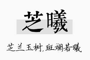 芝曦名字的寓意及含义