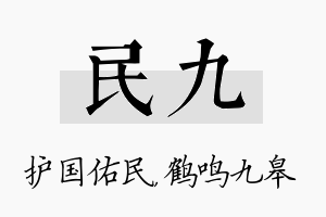 民九名字的寓意及含义