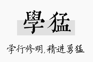 学猛名字的寓意及含义