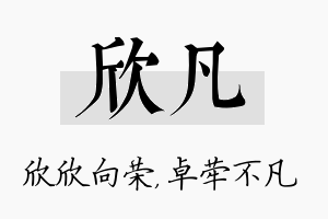 欣凡名字的寓意及含义