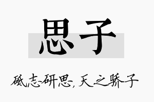 思子名字的寓意及含义