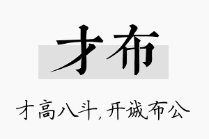 才布名字的寓意及含义