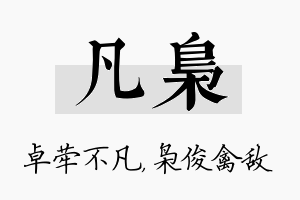 凡枭名字的寓意及含义