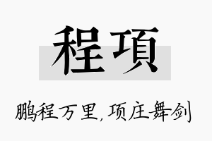 程项名字的寓意及含义