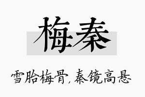 梅秦名字的寓意及含义