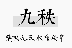 九秩名字的寓意及含义