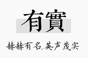 有实名字的寓意及含义