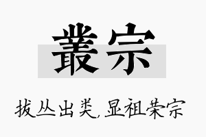 丛宗名字的寓意及含义