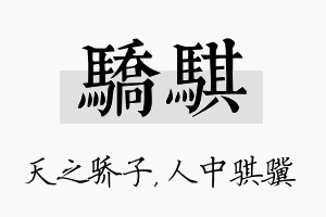 骄骐名字的寓意及含义