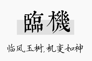 临机名字的寓意及含义