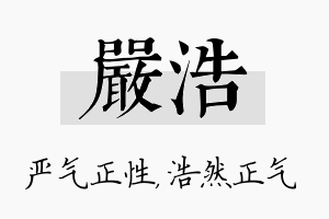 严浩名字的寓意及含义