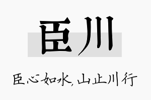 臣川名字的寓意及含义