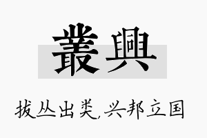 丛兴名字的寓意及含义