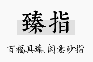 臻指名字的寓意及含义