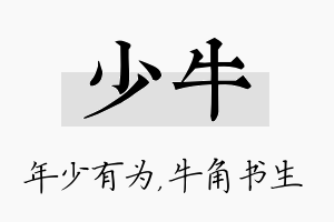 少牛名字的寓意及含义