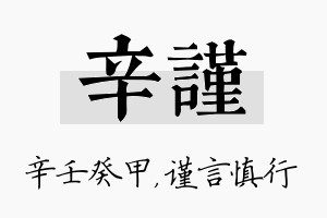 辛谨名字的寓意及含义