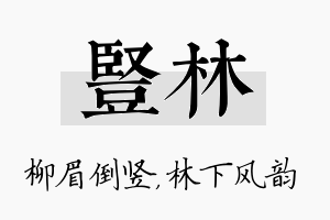 竖林名字的寓意及含义