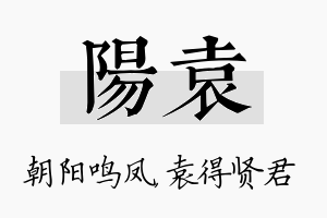 阳袁名字的寓意及含义