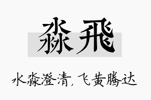 淼飞名字的寓意及含义