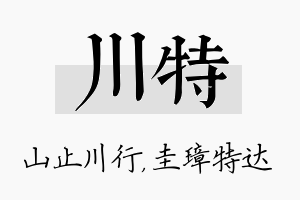 川特名字的寓意及含义