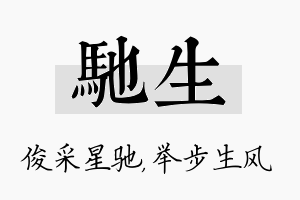 驰生名字的寓意及含义