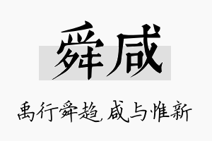 舜咸名字的寓意及含义