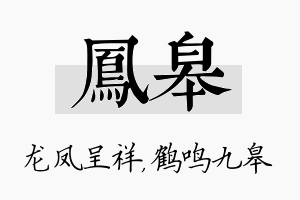 凤皋名字的寓意及含义