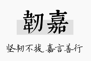 韧嘉名字的寓意及含义