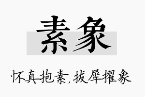 素象名字的寓意及含义