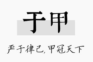 于甲名字的寓意及含义