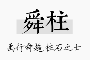 舜柱名字的寓意及含义