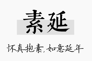 素延名字的寓意及含义