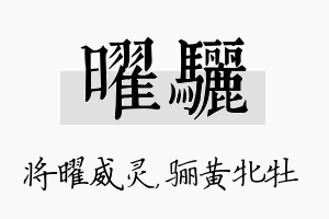 曜骊名字的寓意及含义