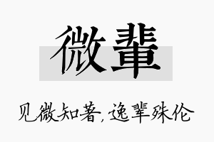 微辈名字的寓意及含义